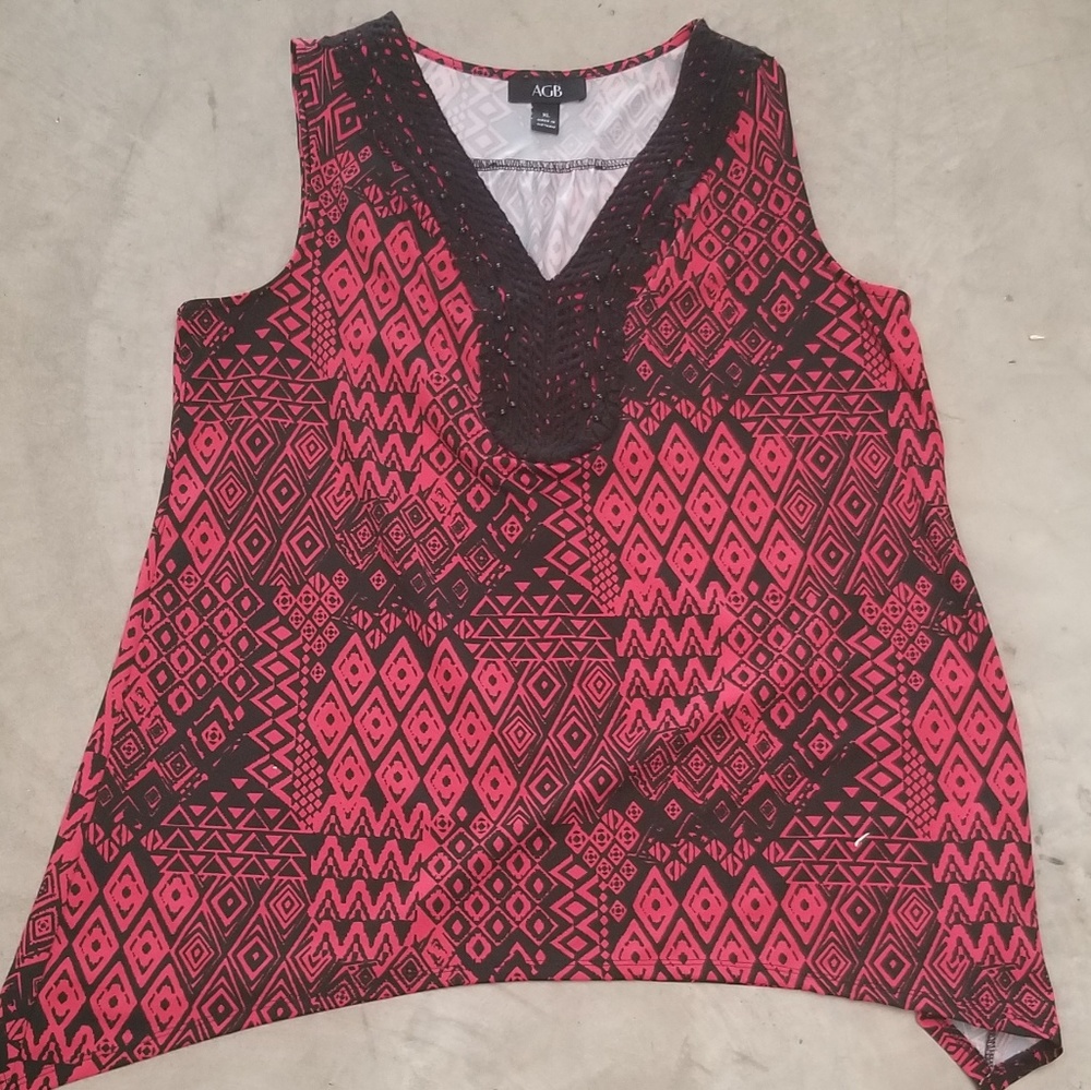 AGB black and red sleevless top
